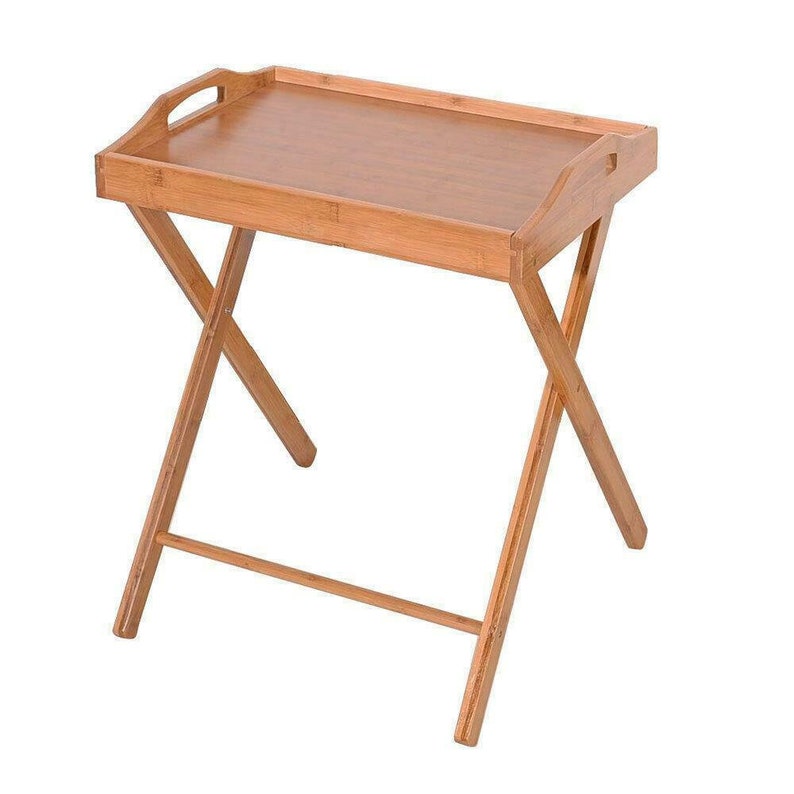 Handmade Bamboo Folding TV Tray Table Stand Eating Snack Etsy