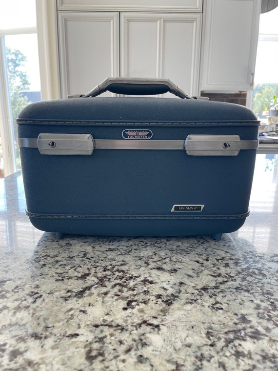American Tourister Vintage Hardshell Blue Makeup Travel Etsy