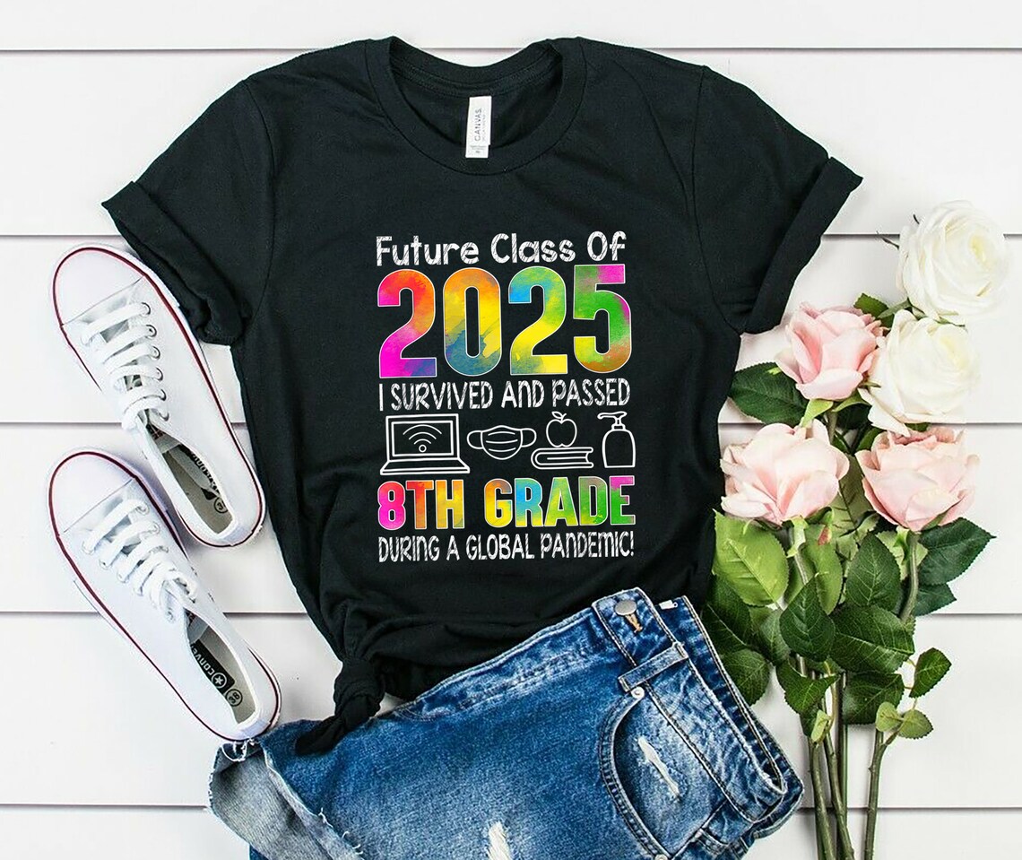 Colourful Class Of 2025 Eighth Grade Back To School TShirt Etsy