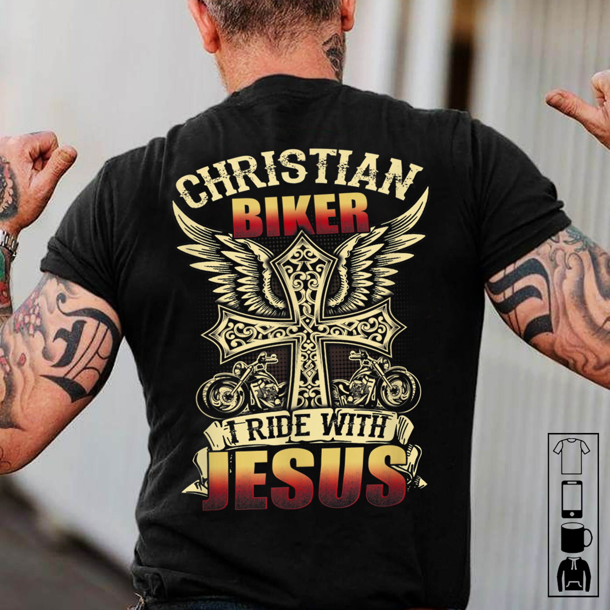Christian Shirts Christian Biker I Ride With Jesus Racing Etsy