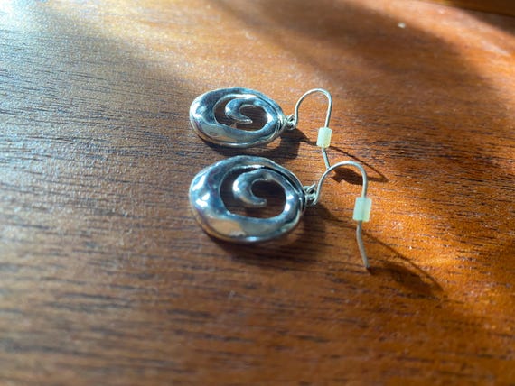 Spiral Shape Silvered Colored Dangle Earrings - image 3