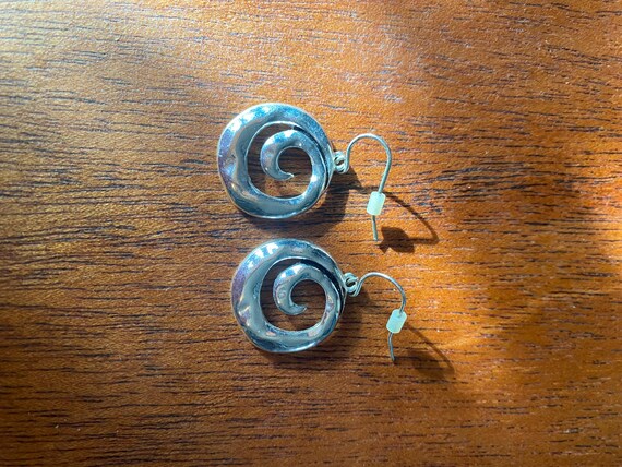 Spiral Shape Silvered Colored Dangle Earrings - image 2