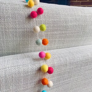 Rainbow Pom Pom Garland Decor