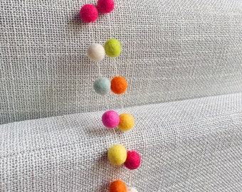 Rainbow Pom Pom Garland Decor