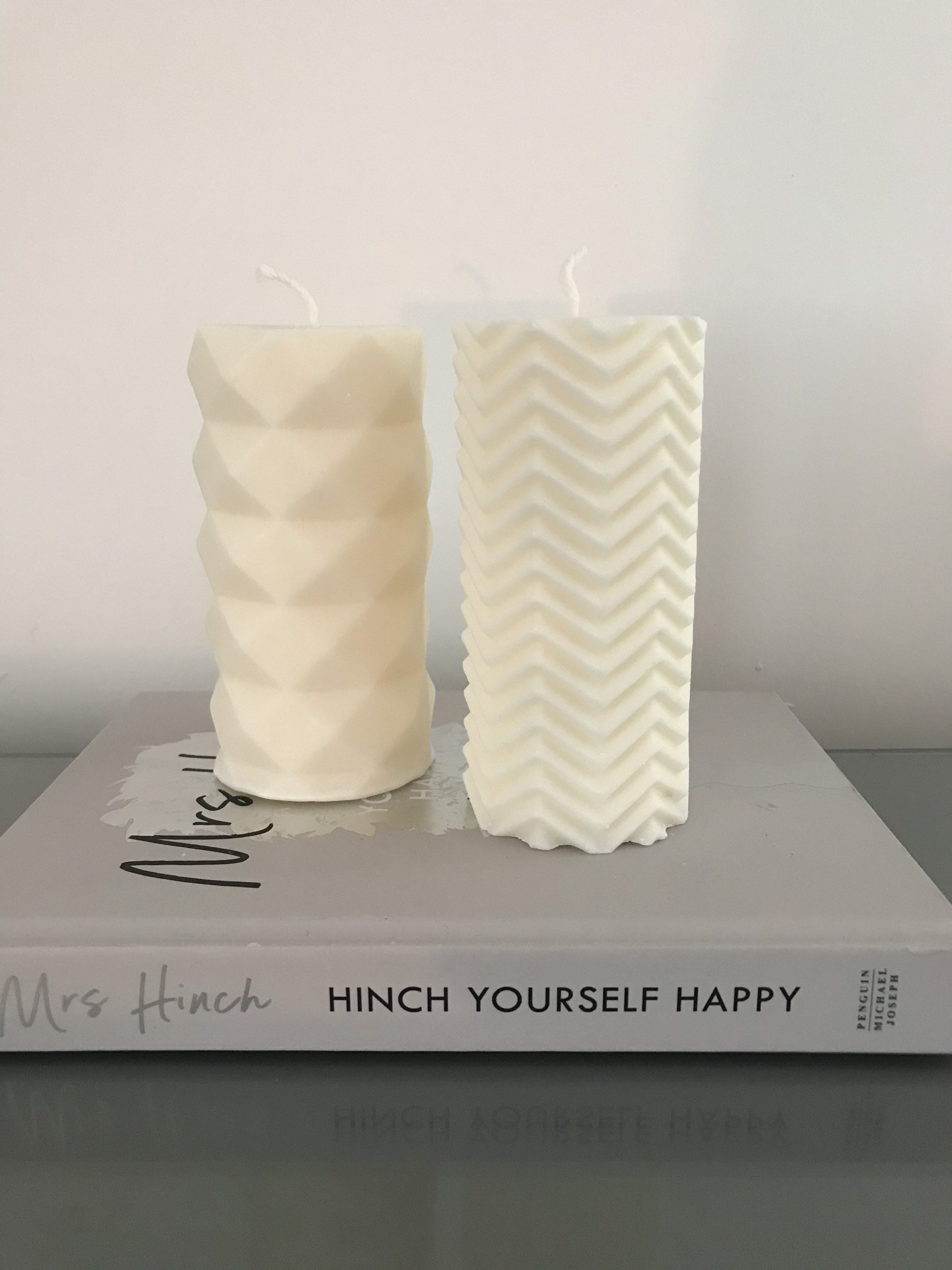 Tall chunky pillar geometric candles bubble candle Round Etsy