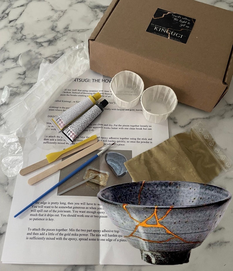 Traditional Japanese Ceramic Repair Kit Kintsugi Kit Gold Kit Etsy