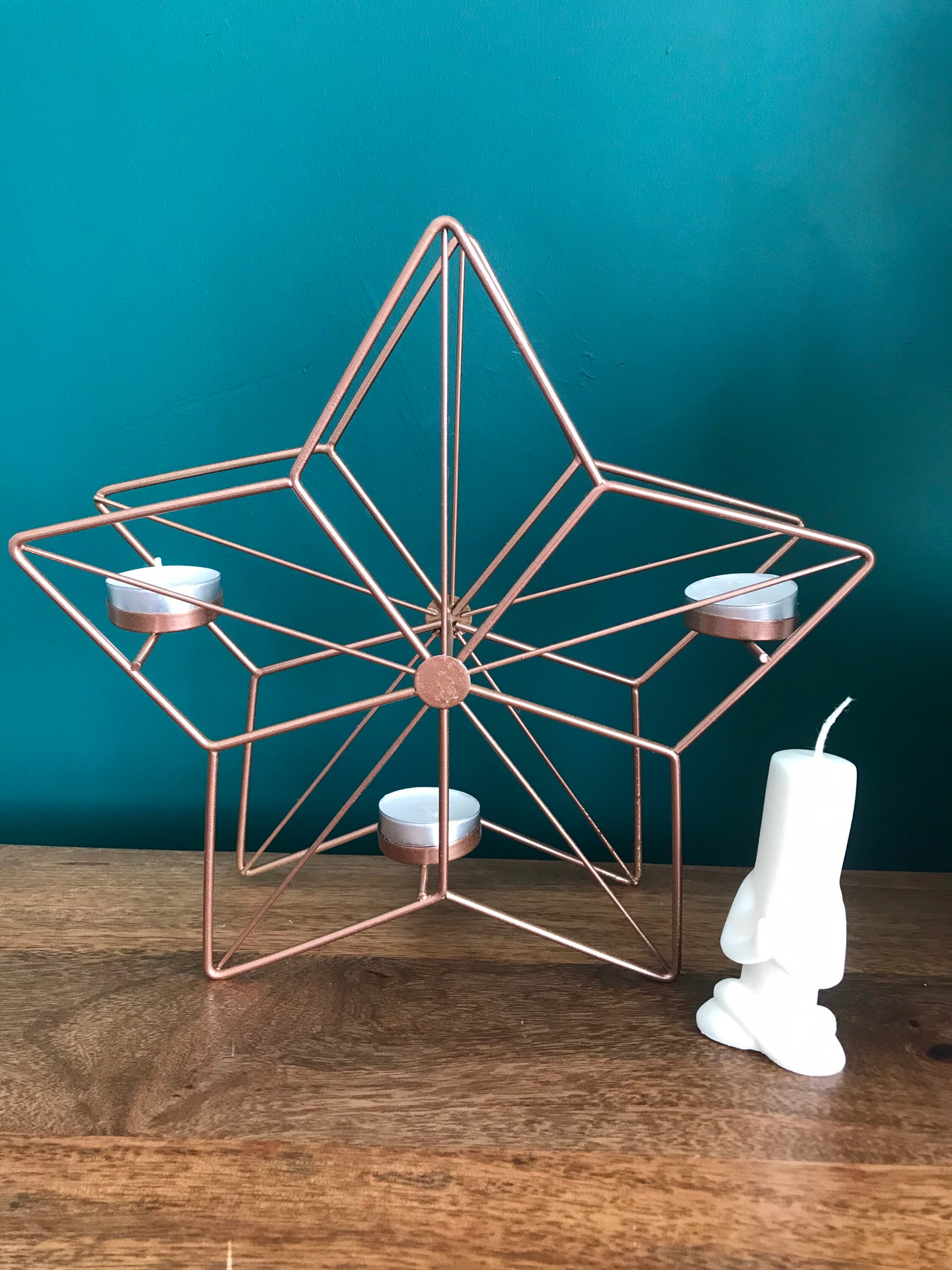 Rose Gold Star Tealight Metal Tea Light Holder Home Decor Etsy