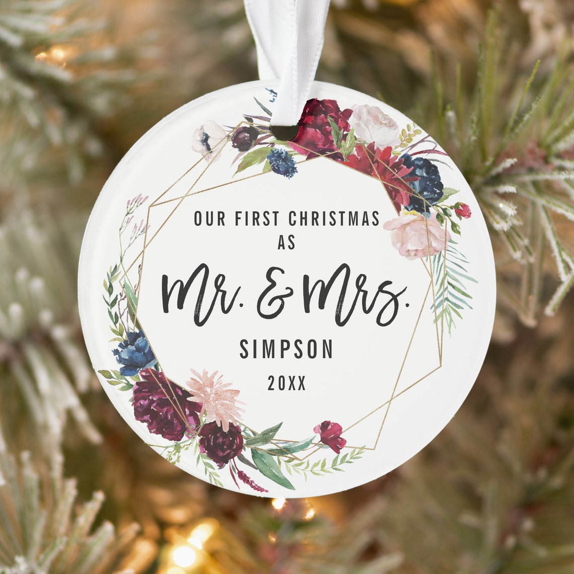 Our First Christmas Mr Mrs First Married Ornament | Etsy