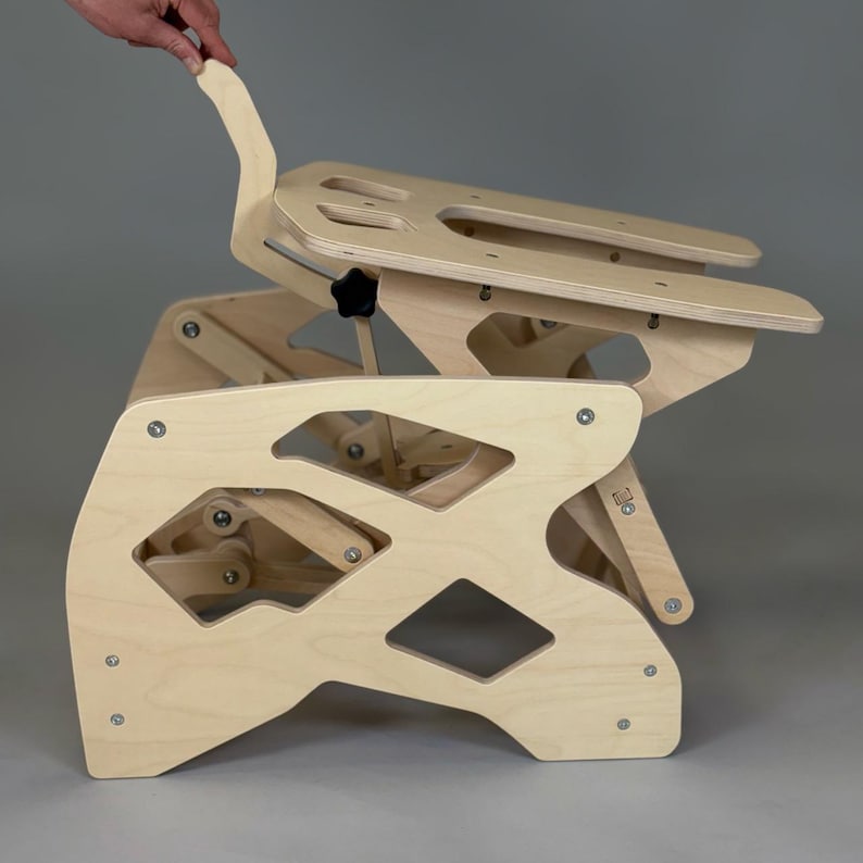 Black Rocking Sex Chair - Adjustable Adult Intimacy Furniture Wood