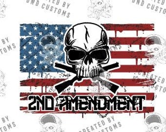 2nd Amendment Skull and Flag digital design. Right to bear arms shall not be infringed (eps, svg, png, dxf) Support the Second Amendment!