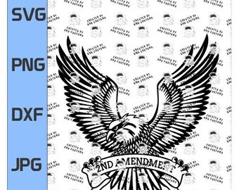American Eagle 2nd Amendment SVG eps. Apoyar la Segunda Enmienda. Los derechos de las armas se disparan