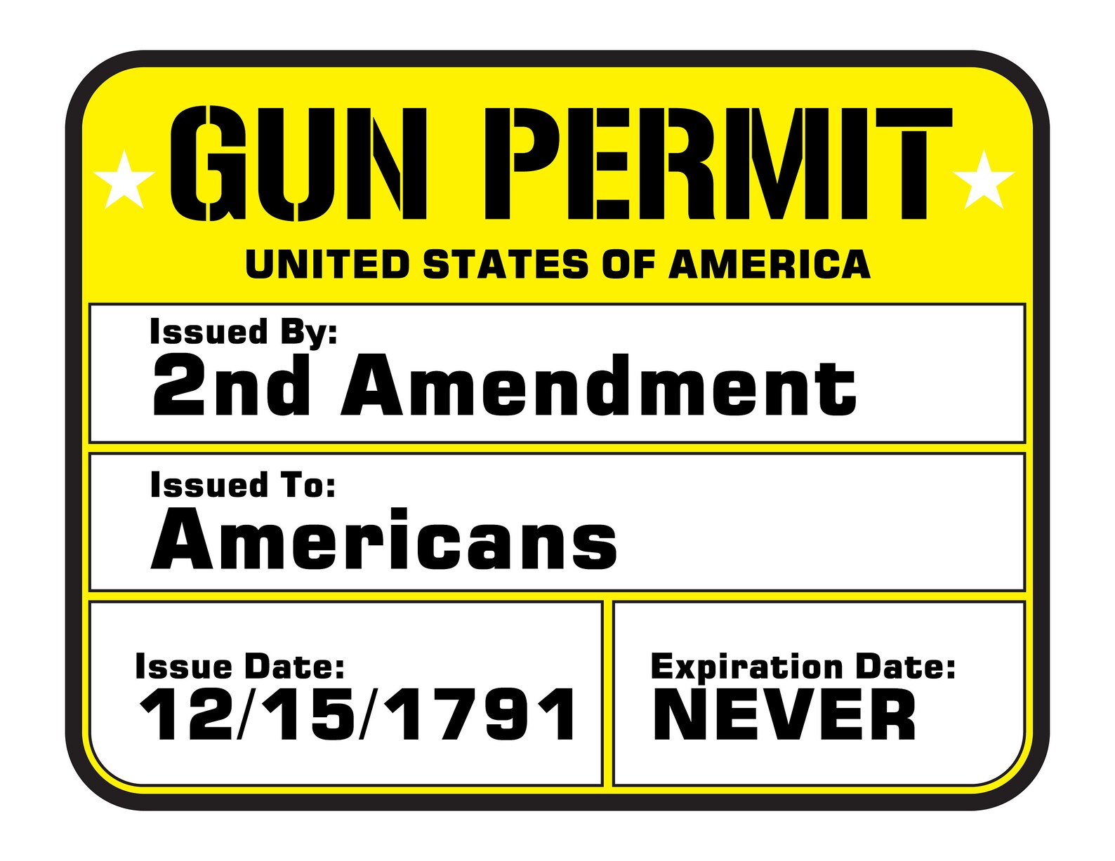 Gun Permit Issued by 2nd Amendment. Digital File Only SVG, EPS, PNG