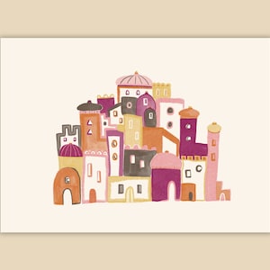 Carte de voeux - carte d'anniversaire - carte de remerciement - illustration - carte postale - carte de voeux pour petite amie - carte de déménagement - nouvelle carte de maison