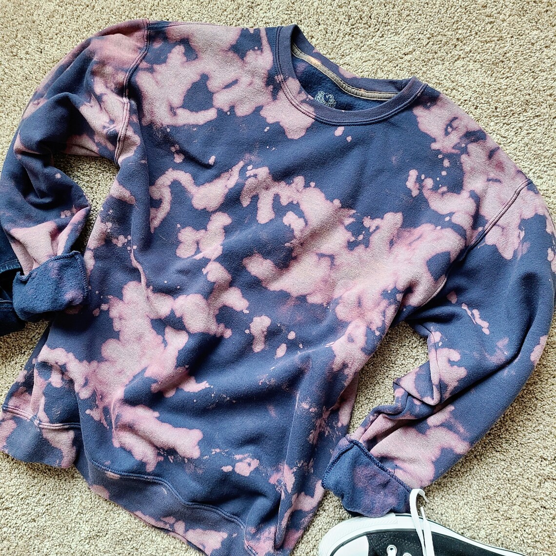 bleached sweatshirt and sweatpants