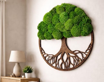 Moss Tree, Round tree, Ball Moss, Pillow Moss, Tree of life, Preserved Moss, Moos Baum, Moss display, Moss panel, Moss wall art, kugel moos