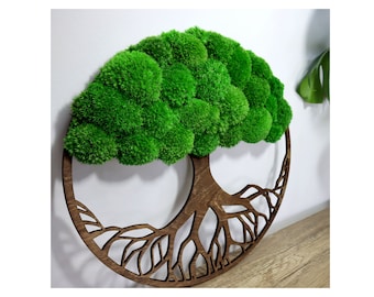 Moss Tree, Round tree, Ball Moss, Pillow Moss, Tree of life, Preserved Moss, Moos Baum, Moss display, Moss panel, Moss wall art, kugel moos