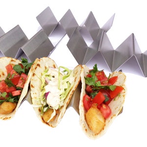 Taco Holders Stainless Steel 4 Pack Oven Grill & Dishwasher Safe