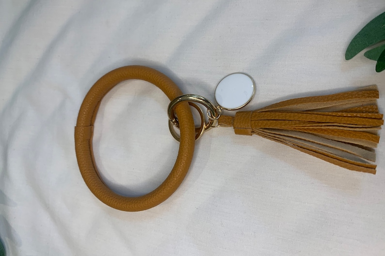 Key Ring Bangle Hand Sanitiser Holder Gingham Print Key Chain Bangle Bracelet Key Saver Key Holder Jewellery