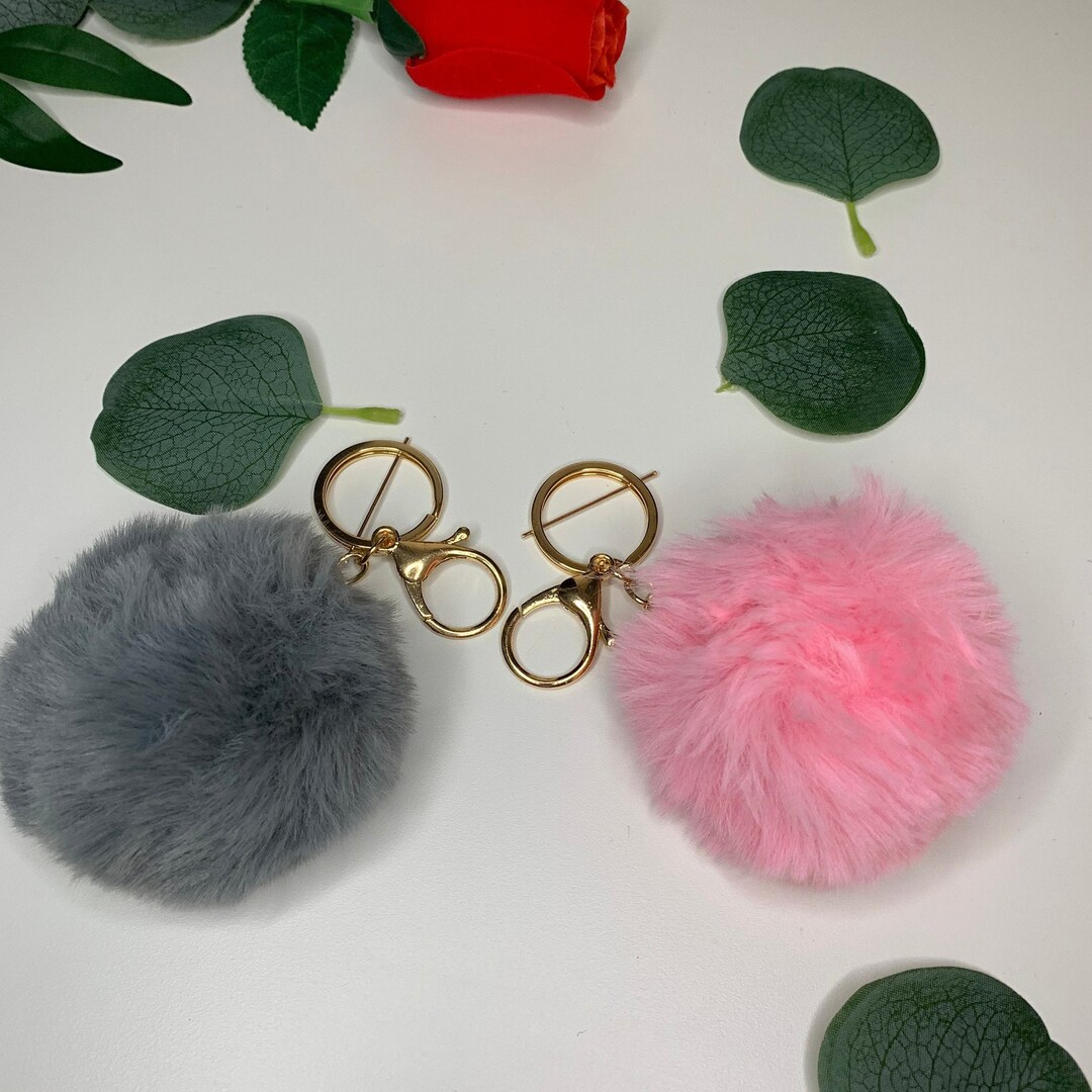 Pom Pom Keyring Pom Pom Keychain Key Chain keyring Pom Pom Handbag Pom Pom Pink Pom Pom Black Pom Pom Grey Pom Pom Etsy