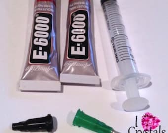 E6000 Glue Kit: Mini Tubes, Syringe, Needle Tip - Rhinestone Adhesive