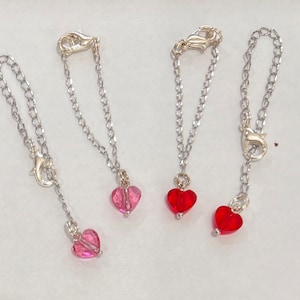 Crystal Heart Tumbler Cup Charm: Pink or Red Cup Handle Accessory