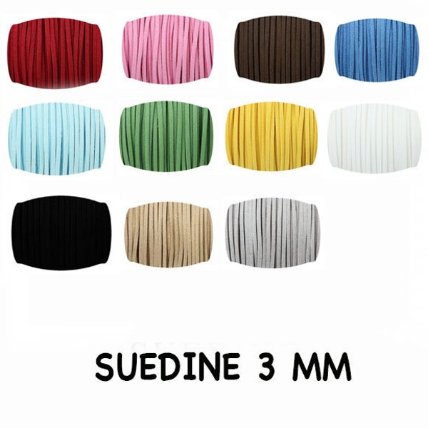 3MM x 1.5MM Faux Suede Cord Cuir Cuir Perles Collier bracelet à cordes making 1M - Vous choisissez la couleur!