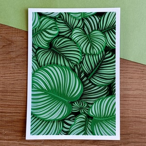 Green plant leaves poster 3 - A6, A5 and A4 - Poster - Illustration - Plant poster - Plant Lover - illustration poster