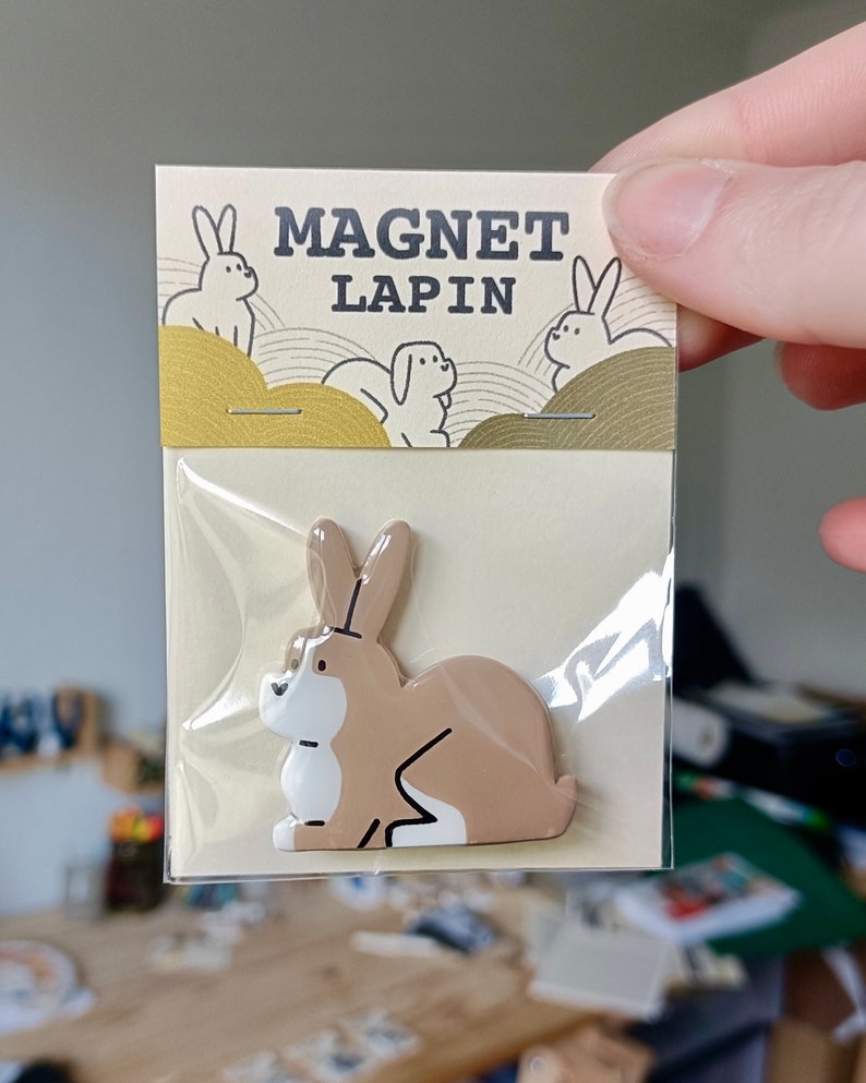 Magnet Lapin fait main Aimant lapin réfrigérateur idée cadeau image 2