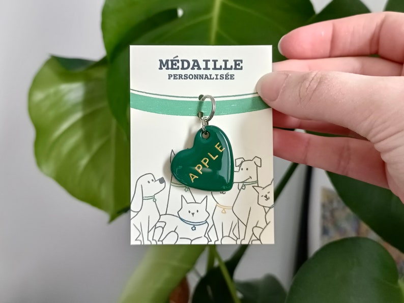 Médaille personnalisée pour chien et chat Médaillon coloré pour animaux de compagnie Accessoire pour collier idée cadeau image 1