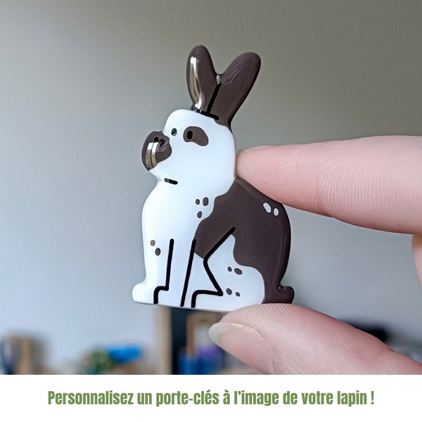 Porte Clés personnalisé à l’image de votre lapin - Porte clef lapin fait main - idée cadeau