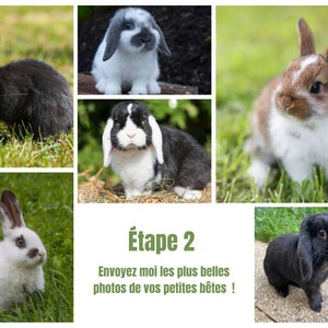 Magnet personnalisé à limage de votre lapin Aimant lapin fait main idée cadeau image 3