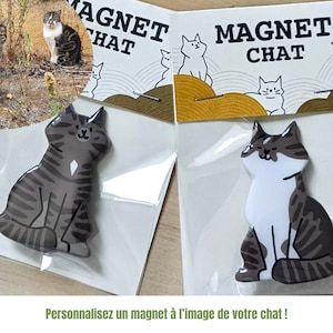 Magnet personnalisé à l’image de votre chat - Aimant chat fait main - idée cadeau
