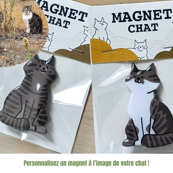 Magnet personnalisé à l’image de votre chat - Aimant chat fait main - idée cadeau