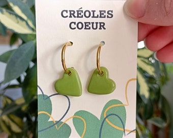 Boucle d’oreille Créole Coeur - Fait main - idée cadeau - Saint Valentin