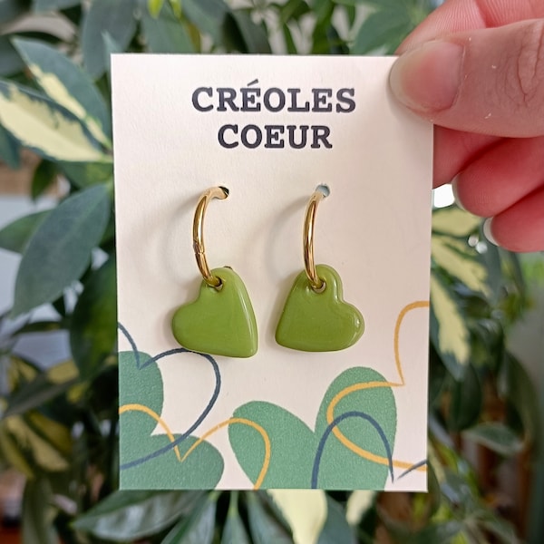 Boucle d’oreille Créole Coeur - Fait main - idée cadeau - Saint Valentin