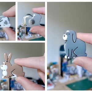 Magnet personnalisé à limage de votre lapin Aimant lapin fait main idée cadeau image 5