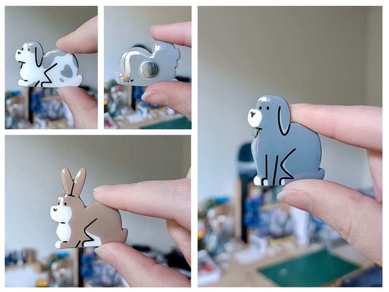 Magnet personnalisé à limage de votre lapin Aimant lapin fait main idée cadeau image 5