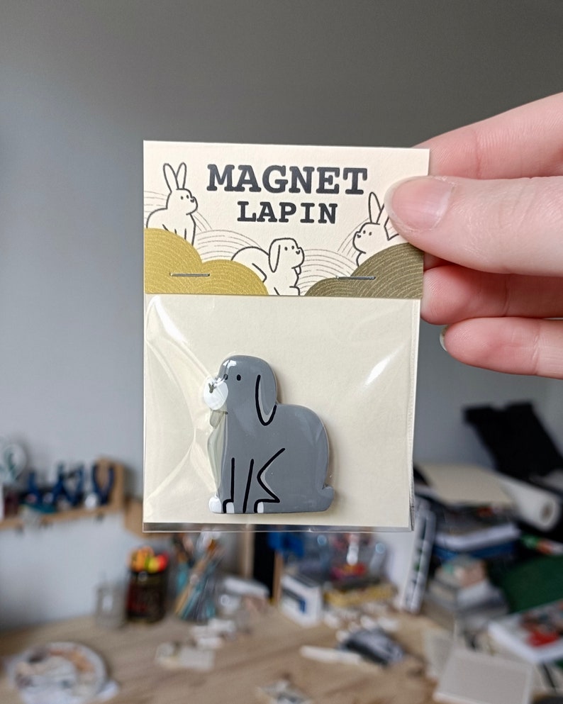 Magnet Lapin fait main Aimant lapin réfrigérateur idée cadeau image 5