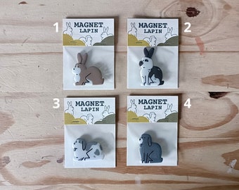 Magnet Lapin fait main - Aimant lapin réfrigérateur - idée cadeau