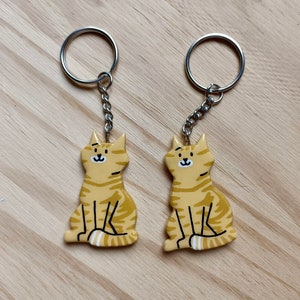 Porte Clés personnalisé à limage de votre chat Porte clef chat fait main idée cadeau image 10