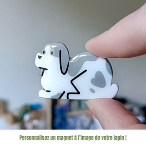 Magnet personnalisé à limage de votre lapin Aimant lapin fait main idée cadeau image 1