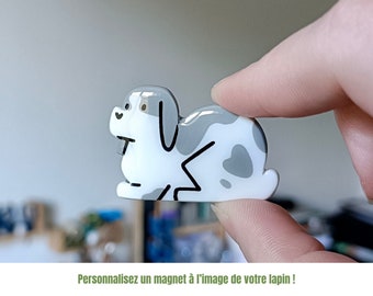 Magnet personnalisé à l’image de votre lapin - Aimant lapin fait main - idée cadeau