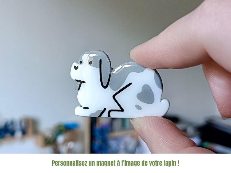 Magnet personnalisé à limage de votre lapin Aimant lapin fait main idée cadeau image 1