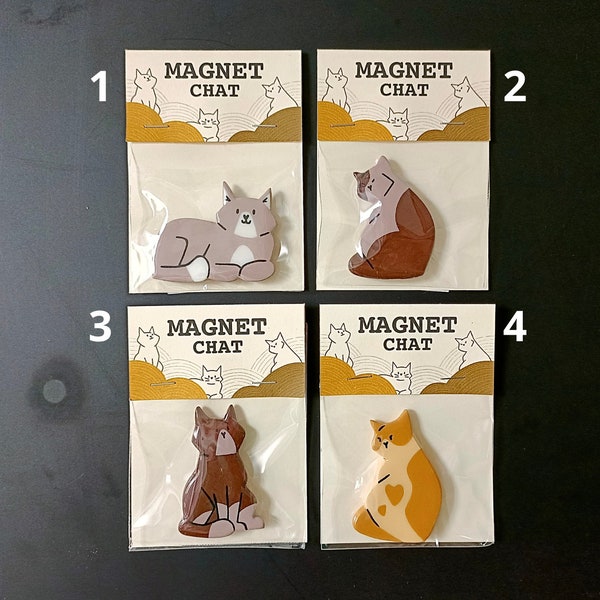 Magnet Chat fait main - Aimant chat réfrigérateur - idée cadeau