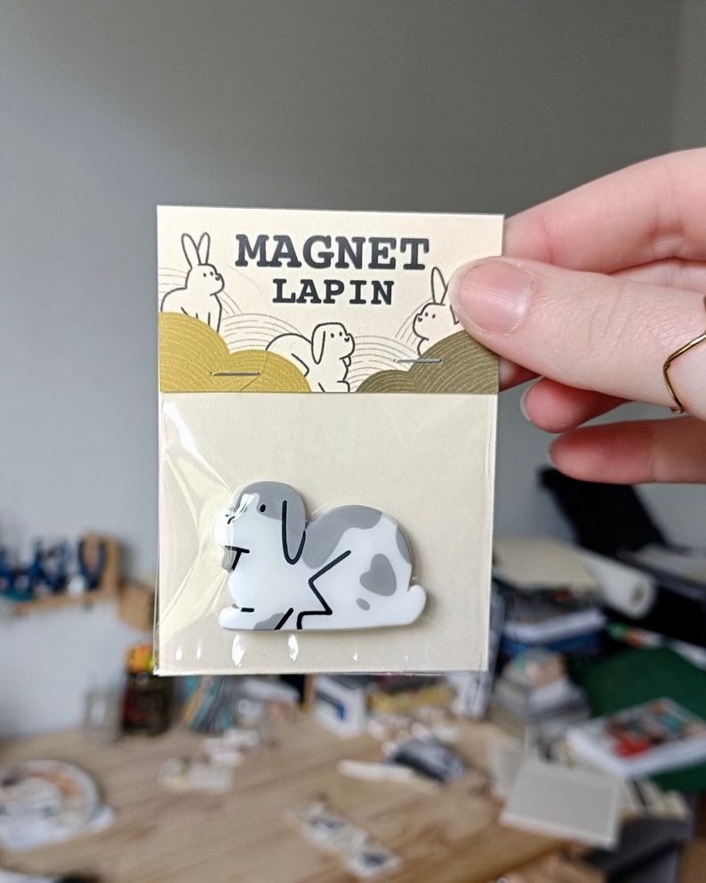 Magnet Lapin fait main Aimant lapin réfrigérateur idée cadeau image 4