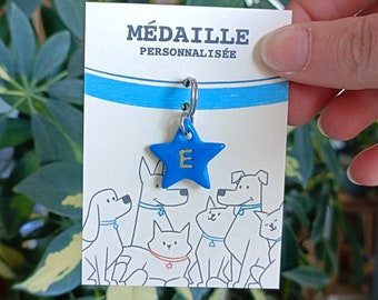 Médaille initiale pour chien et chat - Médaillon personnalisée pour animaux de compagnie - Accessoire pour collier - idée cadeau