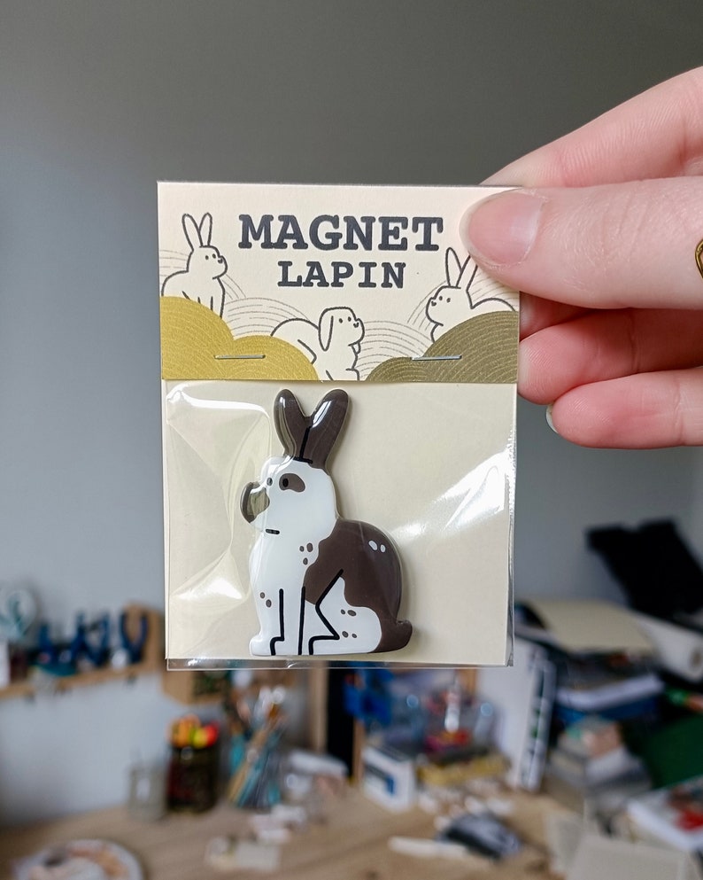 Magnet Lapin fait main Aimant lapin réfrigérateur idée cadeau image 3