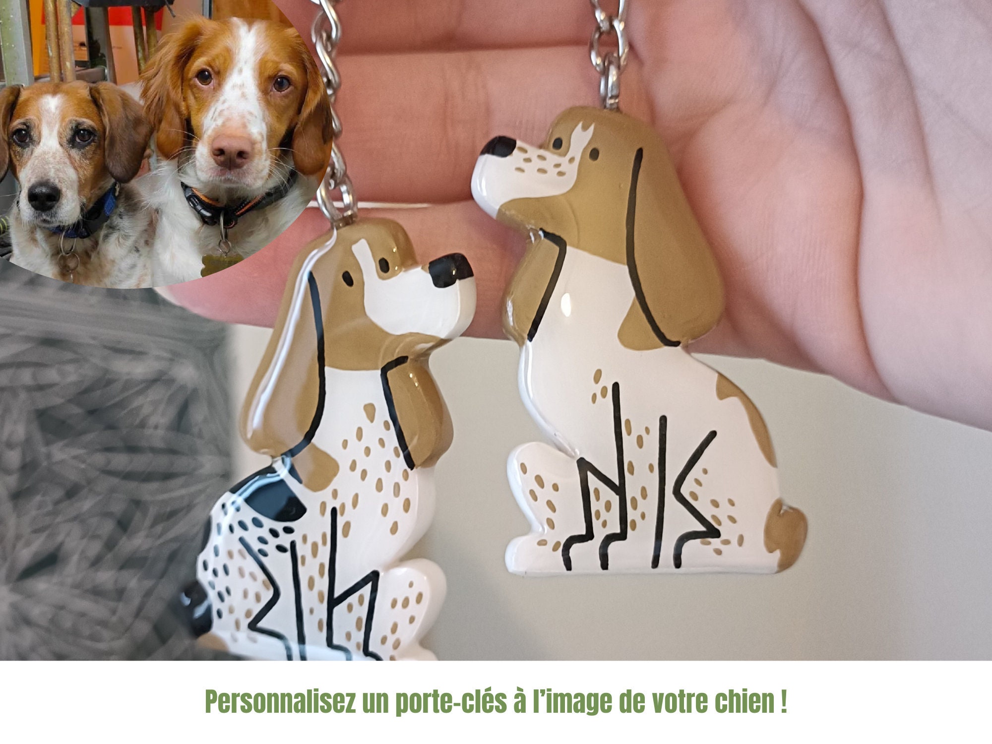 Personalized key ring with your dog's image - Handmade dog key ring - gift idea