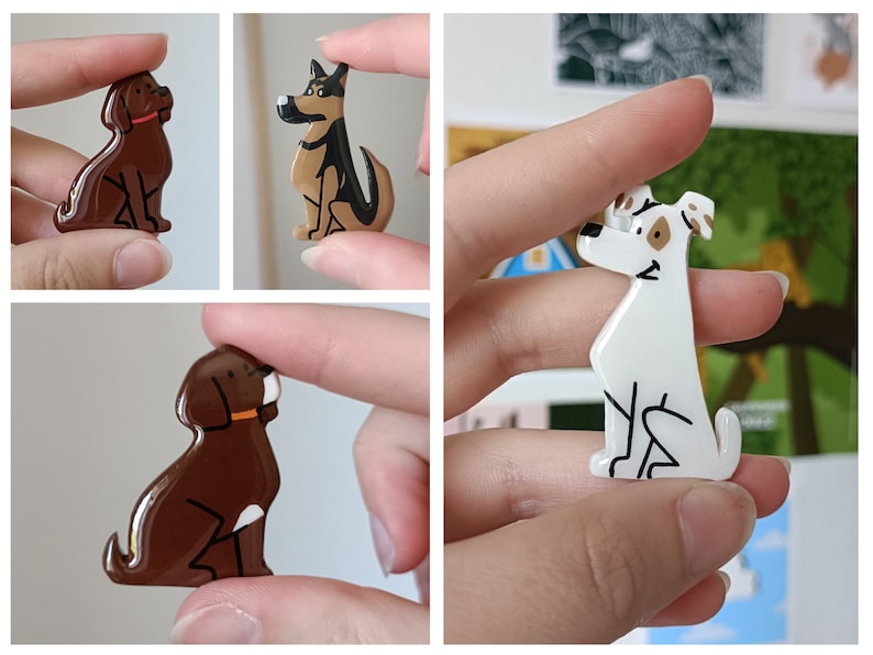 Magnet personnalisé à limage de votre chien Aimant chien fait main idée cadeau image 5