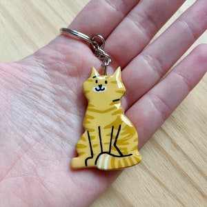 Porte Clés personnalisé à limage de votre chat Porte clef chat fait main idée cadeau image 7